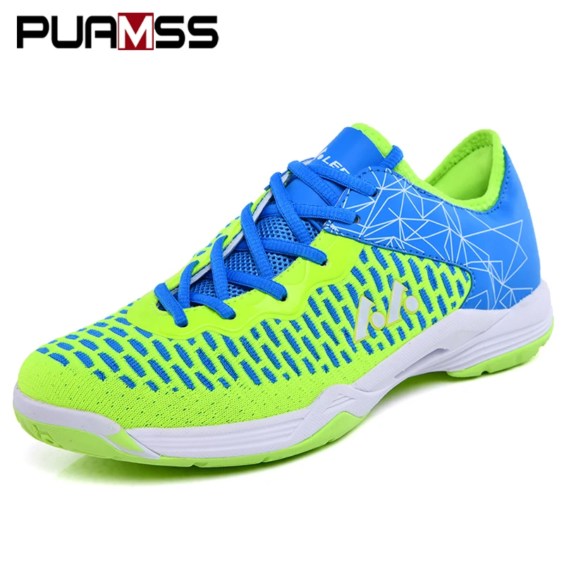 Green Badminton Shoes Breathable Mesh Sneakers New Men Women Badminton Training Shoes Outdoor Sports Badminton Shoes - Цвет: Green