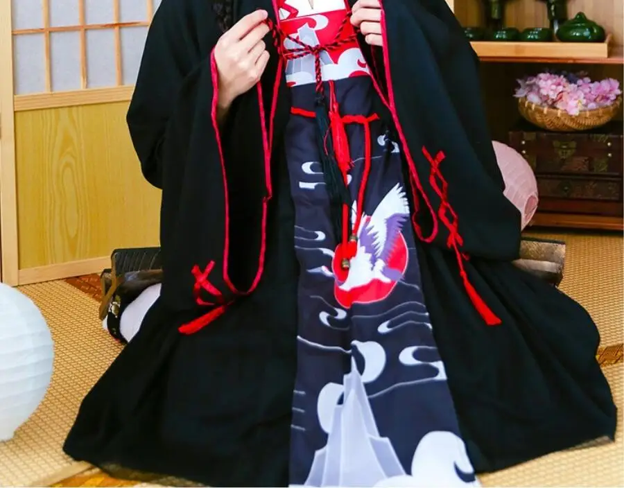 

lolita kimono Hanfu Cosplay anime kawaii Girl Three piece suit retro printing victroian gothic lolita set loli cos sweet lolita