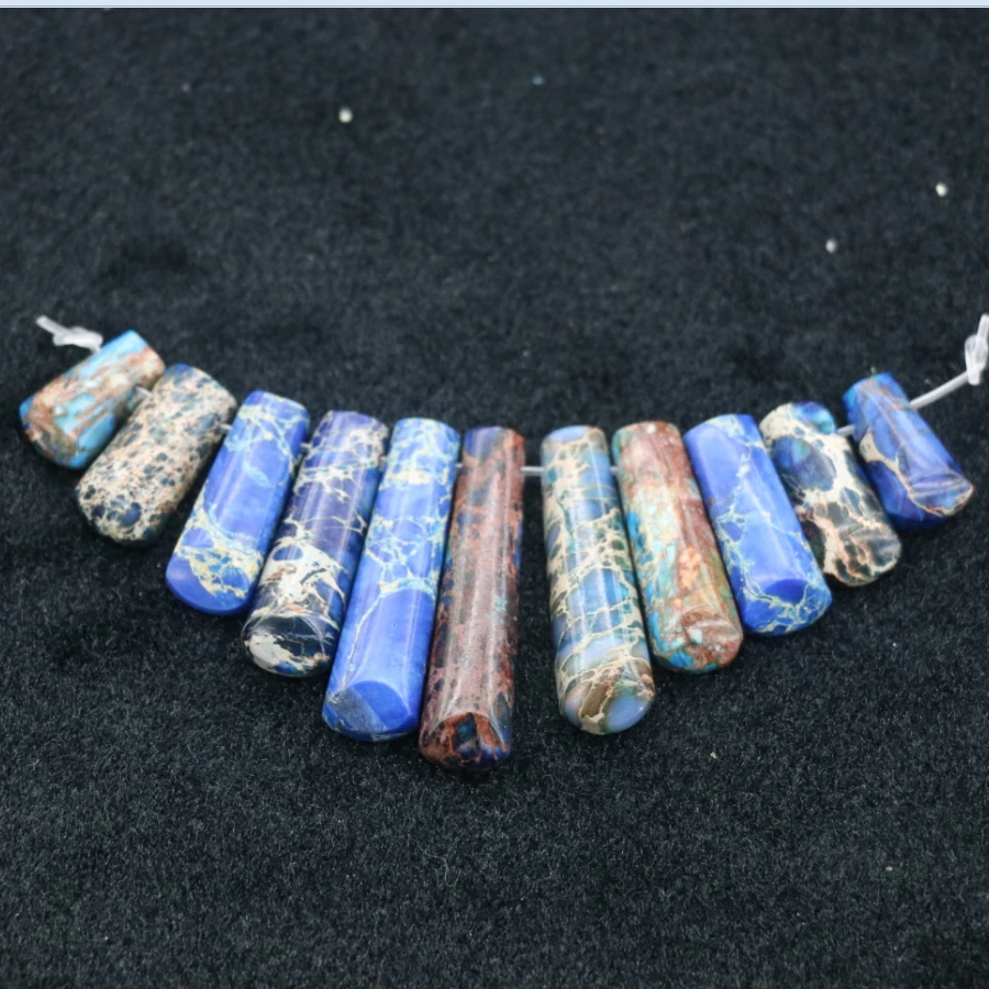 

Новый осадочный Императорский камень синего моря, бусины в форме кусочка, Верхняя деталь, изготовление ювелирных изделий для женщин