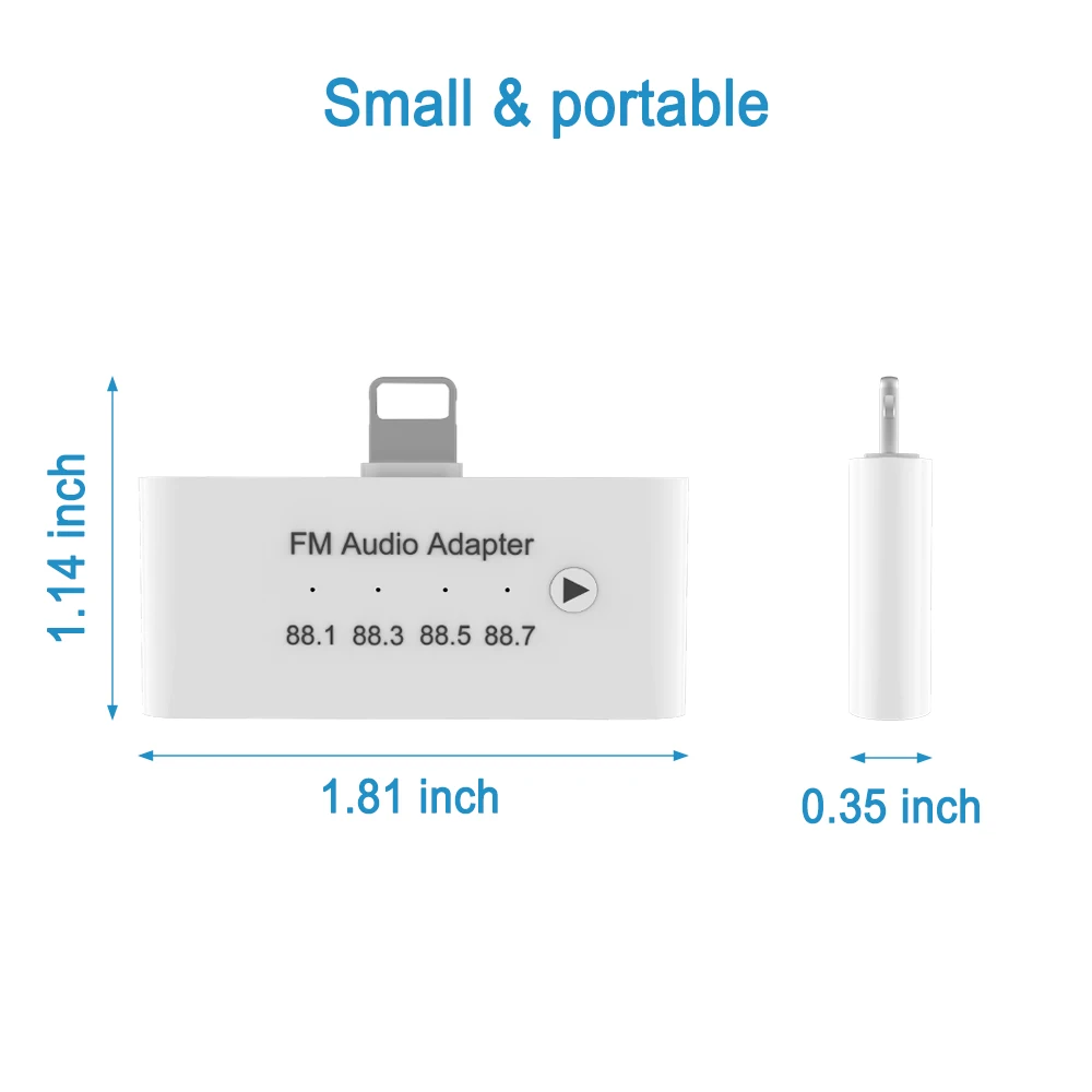 3 в 1 8 Pin для Lightning/FM аудио зарядный адаптер с 5 мм разъемом наушников Aux Plug &amp Play iPhone