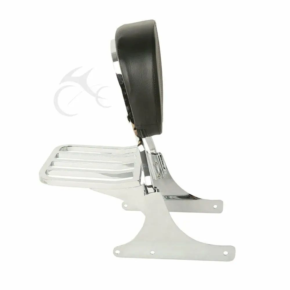 Черная/хромированная стойка для спинки и багажа Harley Heritage Softail Classic FLST FLSTC Spring Fat