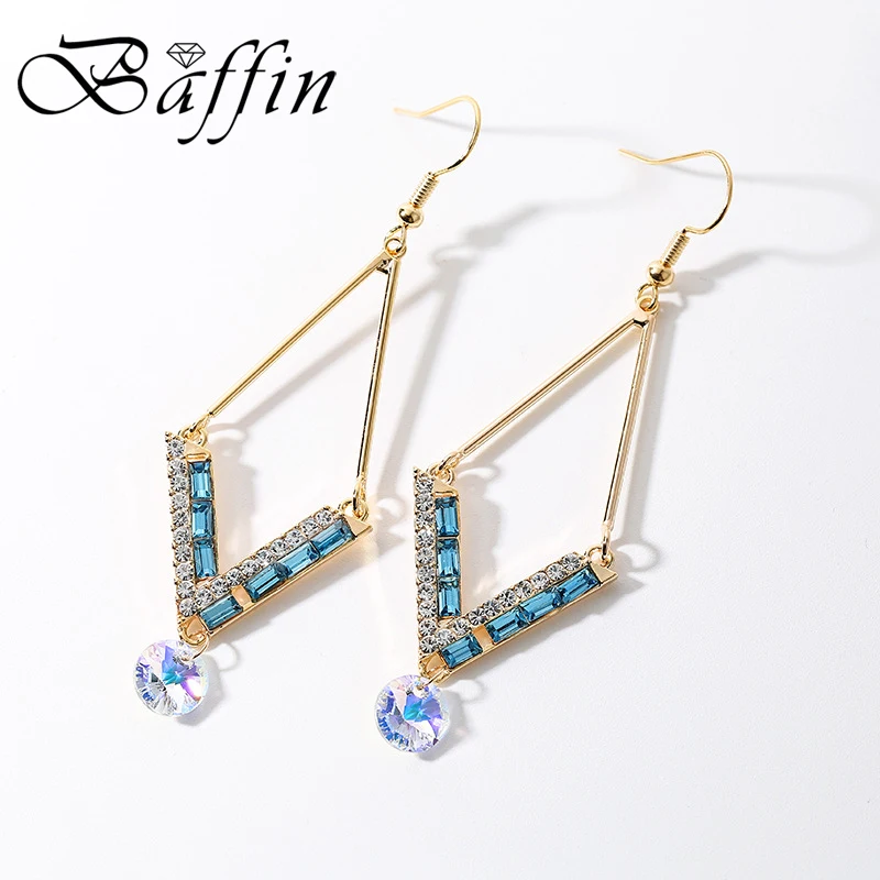 Серьги-подвески BAFFIN из оригинальных кристаллов Сваровски геометрической формы