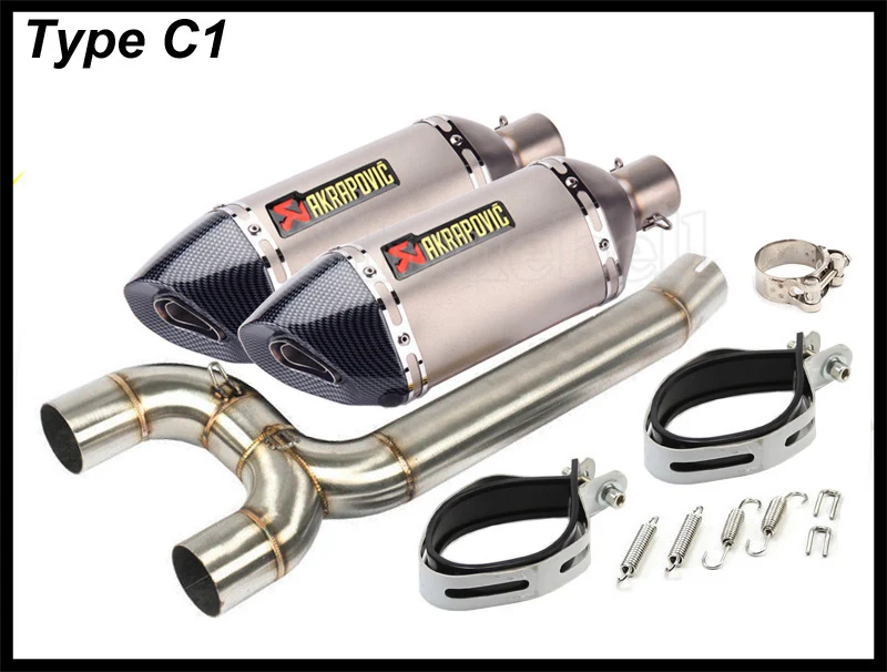 Type C1 Fz-6n akrapovic выхлопная труба мотоцикла из углеродного волокна глушитель труба полная система для yamaha fz6 выхлопная FZ6 S2 FAZER FZ6N FZ6S 2004-2010 - Цвет: Type C1