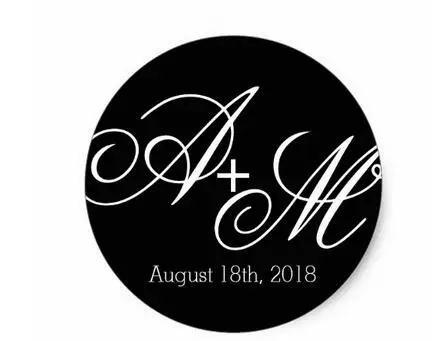 

1.5inch Modern Edge Monogram Classic Round Sticker