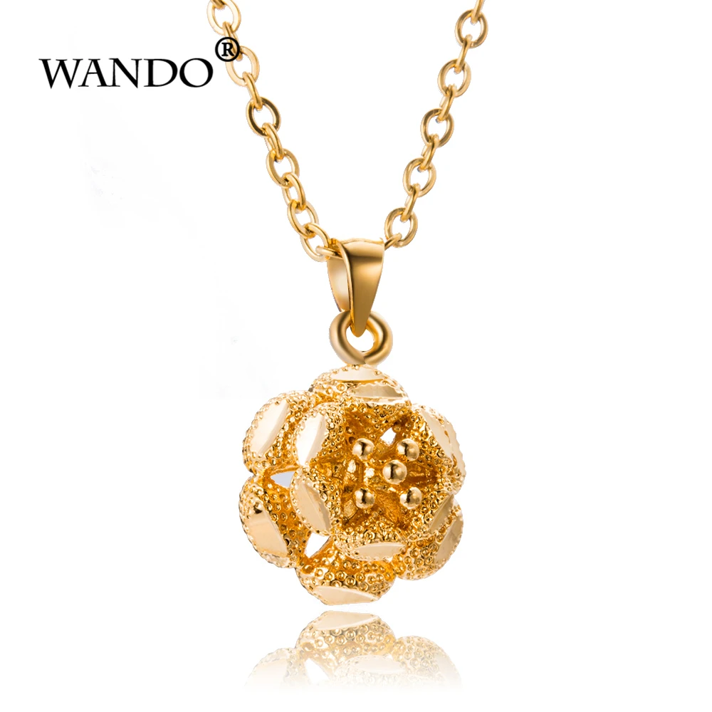 WANDO женское ожерелье с круглой подвеской золотого цвета простое цепочкой и