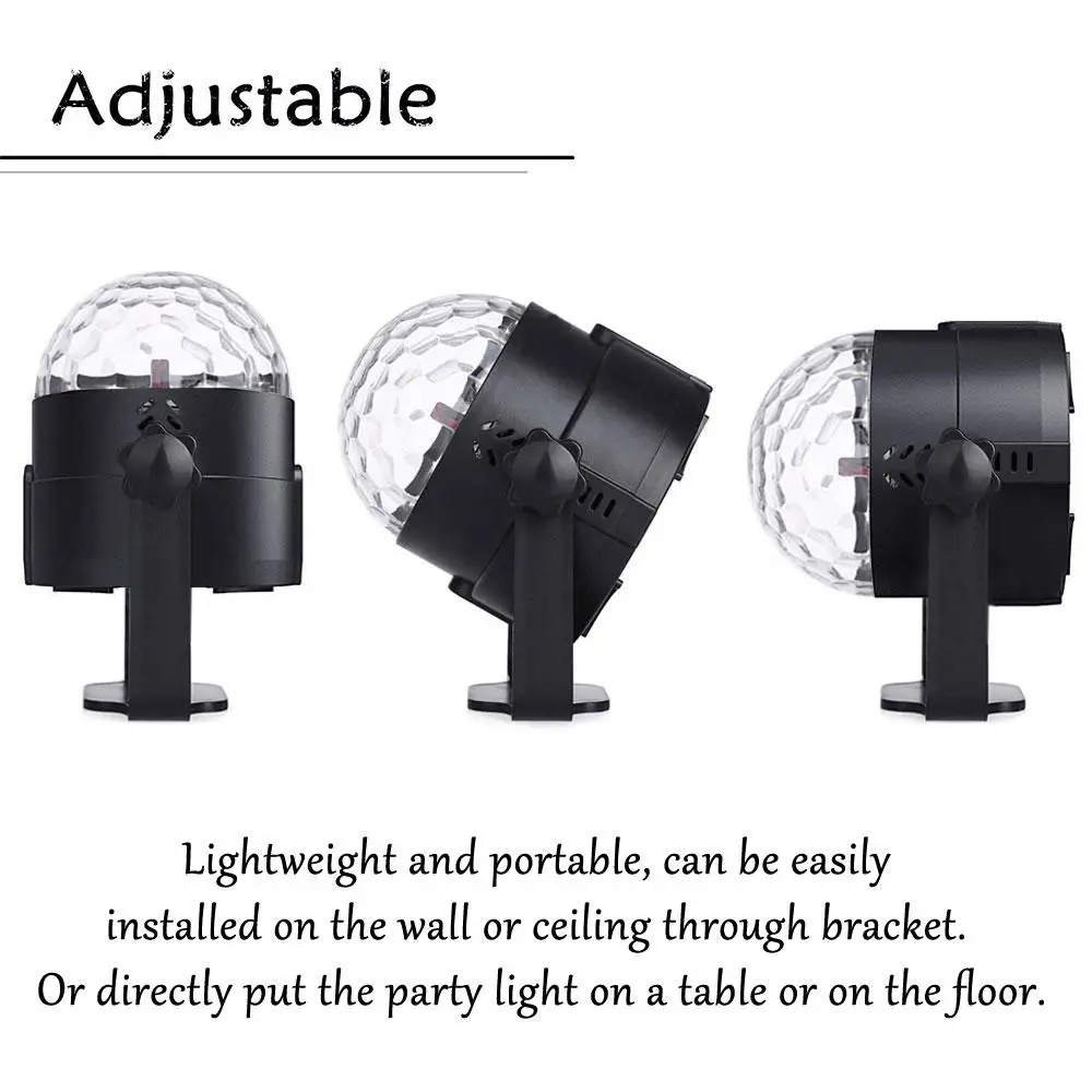 TPFOCUS 2 шт. LED 3 Вт RGB мини хрустальный шар сценическая лампа со звуковым управлением