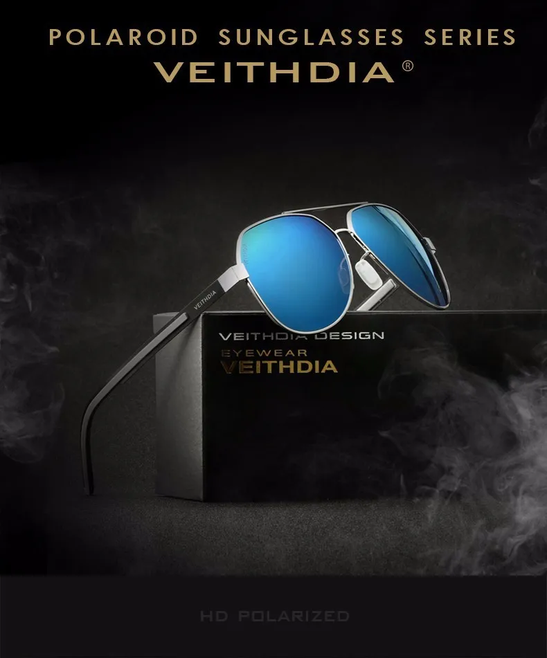 VEITHDIA с УФ-защитой Pilot, поляризационные солнцезащитные очки для женщин Для мужчин Брендовая Дизайнерская обувь Винтаж UV400 Для женщин солнцезащитные очки, аксессуары для Для мужчин/Для женщин 3556