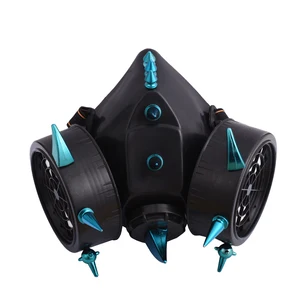 Синяя Шипованная Маска в стиле стимпанк, газовые респираторные маски с заклепками в стиле панк, маски для костюмированной вечеринки, аксессуары для Хэллоуина