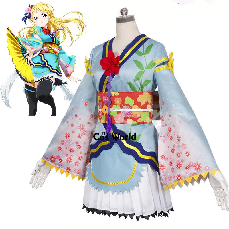 

Love Live Kaguya No Shiro De Odoritai Angelic Angel Ayase Eli Kimono Outfit Anime Cosplay Costumes