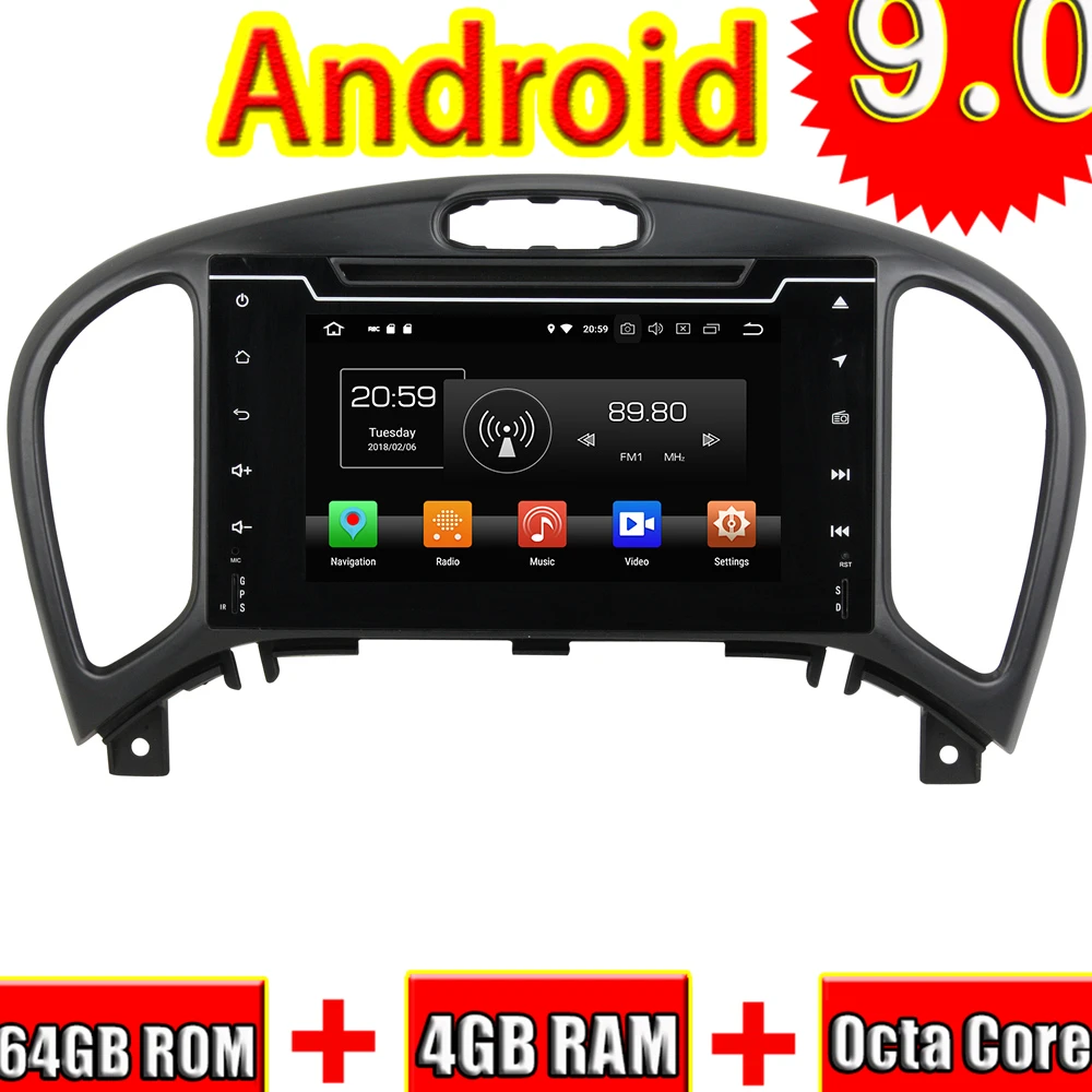 Автомобильный мультимедийный DVD плеер Topnavi Octa Core Android 9 0 для Nissan JUKE 2004 2015 2016 аудио