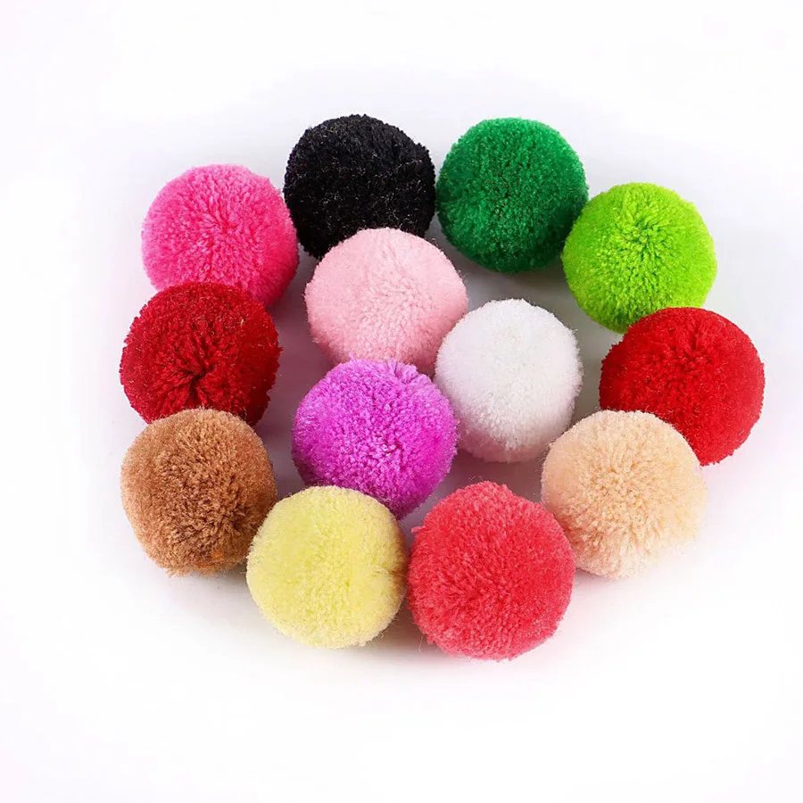 50PCS/Bag Mix Colos Faux Cashmere Pom pom DIY Yarn Plush ball Pompon Balls for Keychain Hat Bags Hair Scarves 15mm to 35mm | Дом и сад