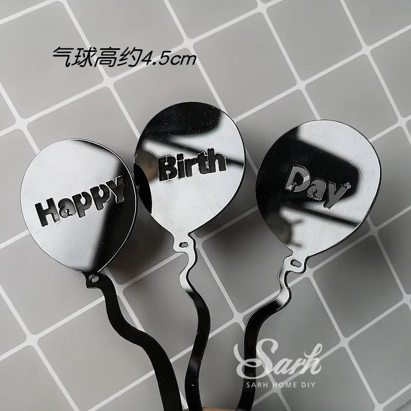 Золотой черный розовый шар торт с надписью Happy Birthday вечерние украшения десерт