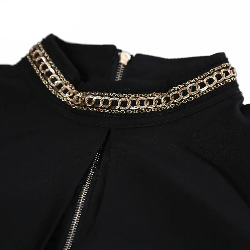 H Han Queen весенние женские элегантные сексуальные открытые черные облегающие