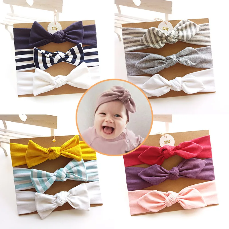 Женская хлопковая Детская повязка на голову с бантом для девочек детский тюрбан
