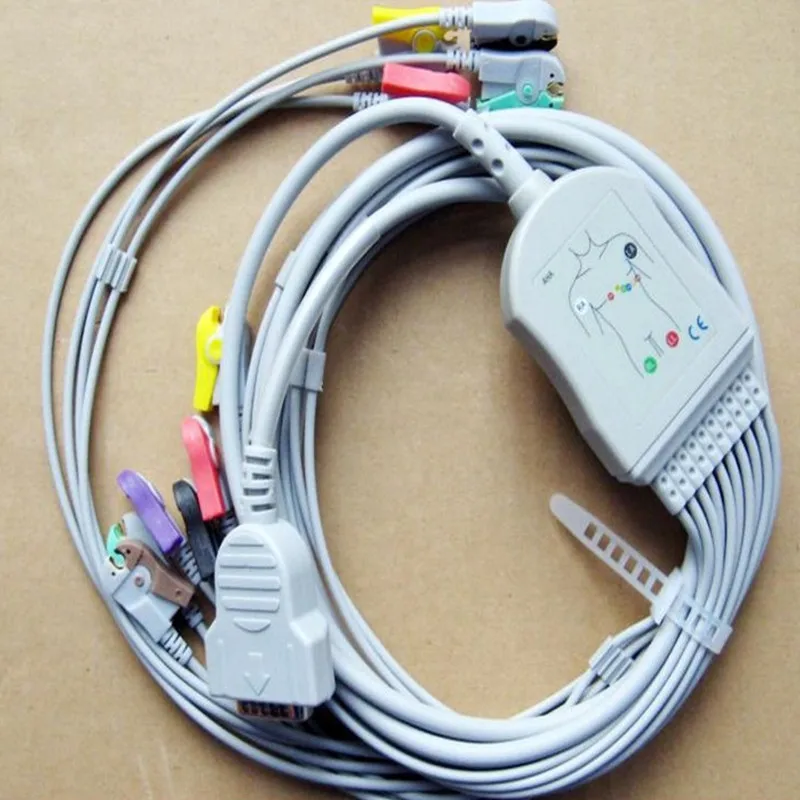 Бесплатная доставка совместимый с GE Marquette MAC400 MAC500 MAC1000 MAC1100/1200 EKG ECG кабель 10