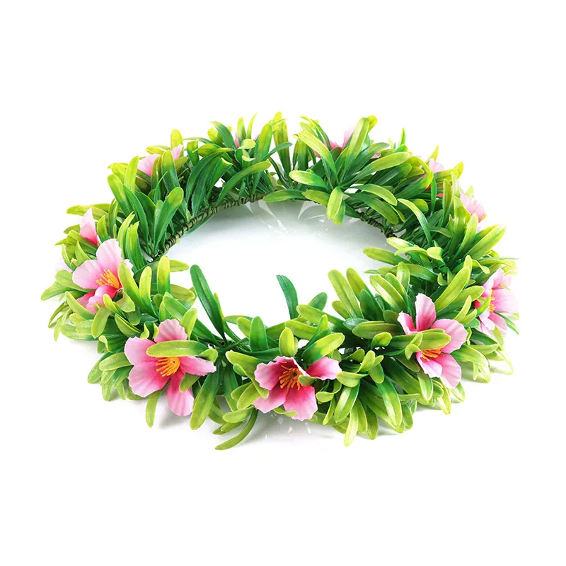 Adult Garland Mother and Daughter Garland with Thick Leaves Women Girl Hair Accessories Floral Hoop Headwear Moana Party Supplies Flower Crown - Цвет: Adult Garland