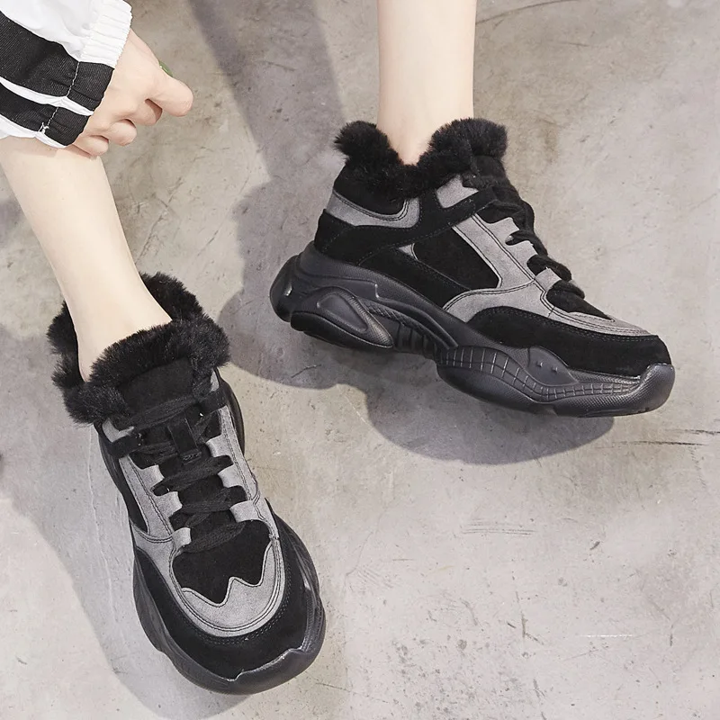 Zapatos mujer Повседневная обувь Женские модные брендовые теплые кроссовки на