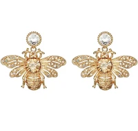 charmcci rhinestone crystal insect gold bumble honey bee stud earrings honeybee earrings for women girls jewelry rh0804083