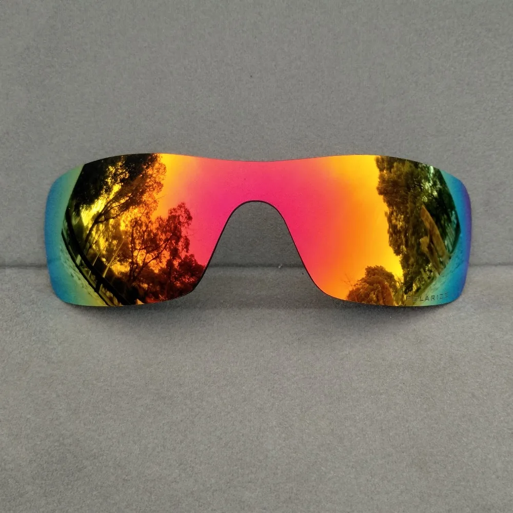 

2 Pieces Ice Blue Mirrored&Orange Red Mirrored Polarized Replacement Lenses for-Batwolf Frame 100% UVA & UVB Anti-scratch