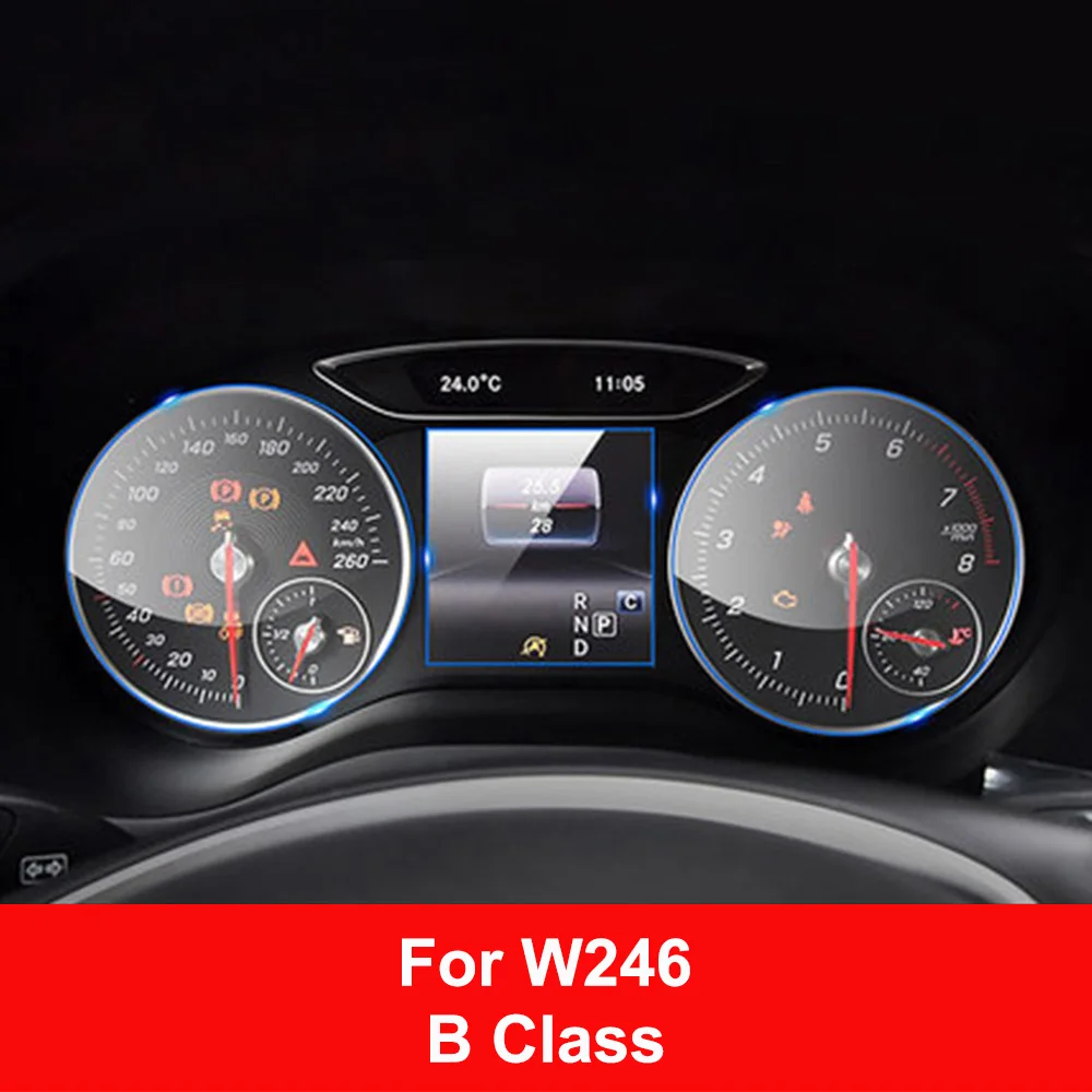 W246 B Class Автомобильная приборная панель Защитная пленка для Mercedes W204 W205 W246 W176 X253 W117 W166 W164 A B C E S класс GLA GLC GLE CLA - Название цвета: W246 B Class