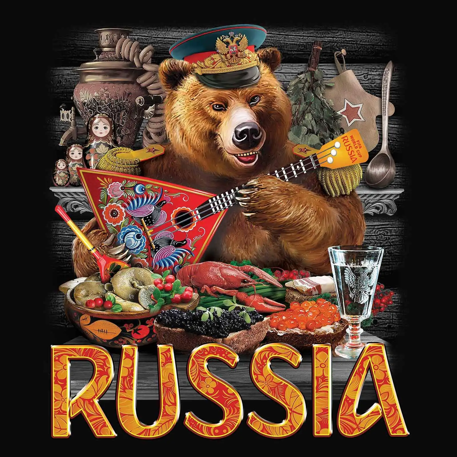 Футболка с российским медведем футболки Путиным военная Культовая мужская