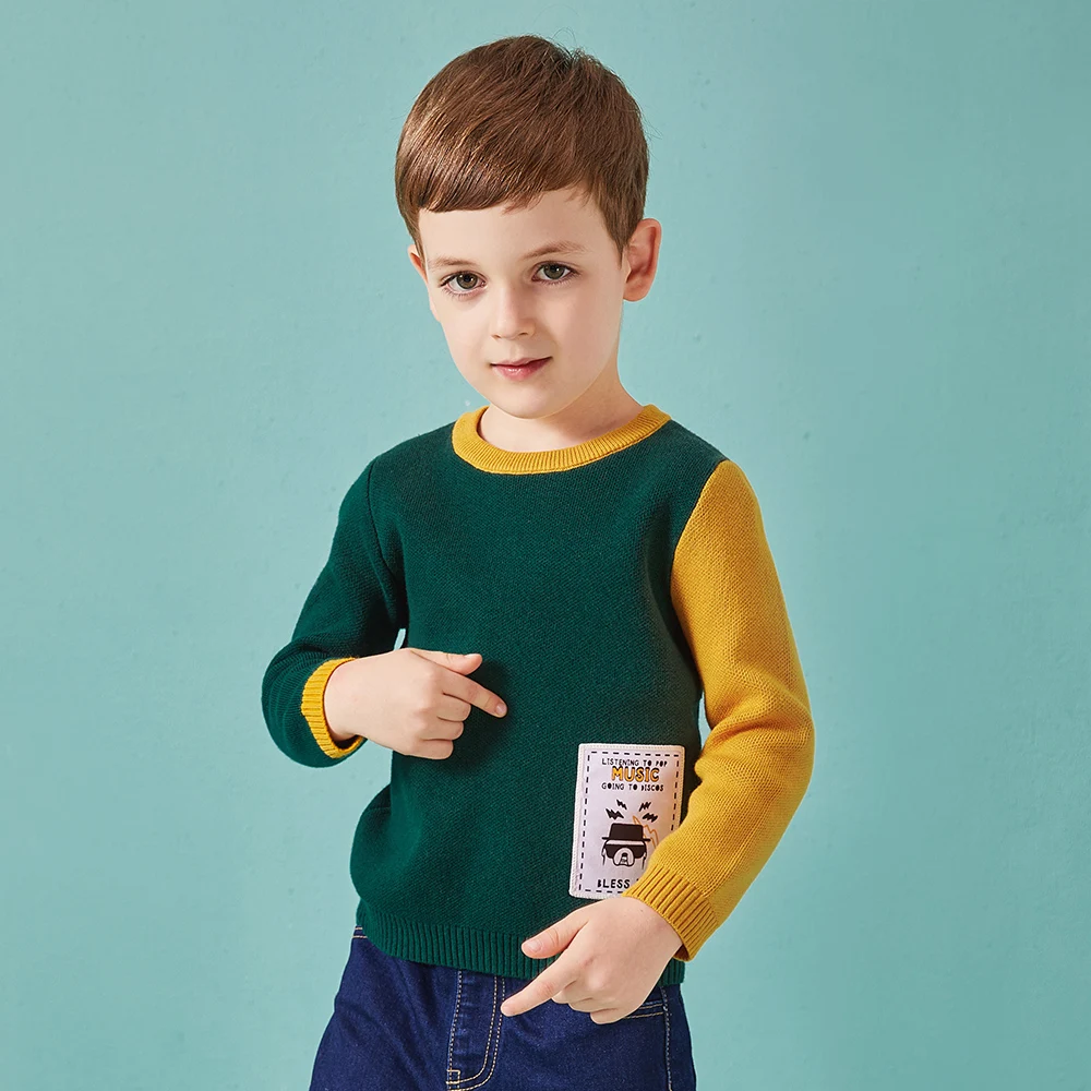 Balabala/Модный хлопковый свитер на осень с рисунком собаки и английского алфавита