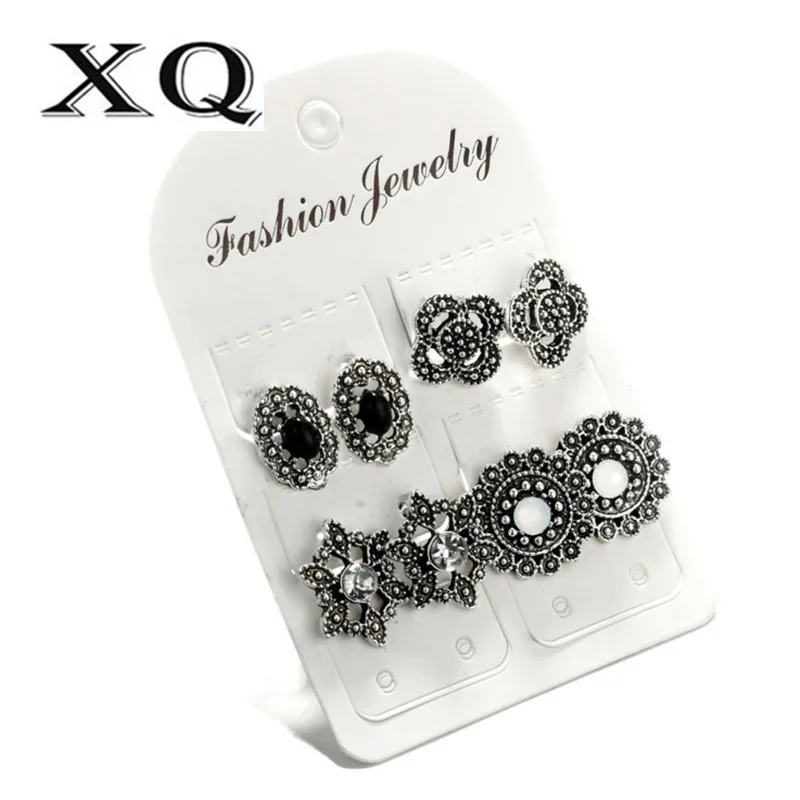 Серьги женские ажурные с искусственным жемчугом 4 пары/компл. | Украшения и