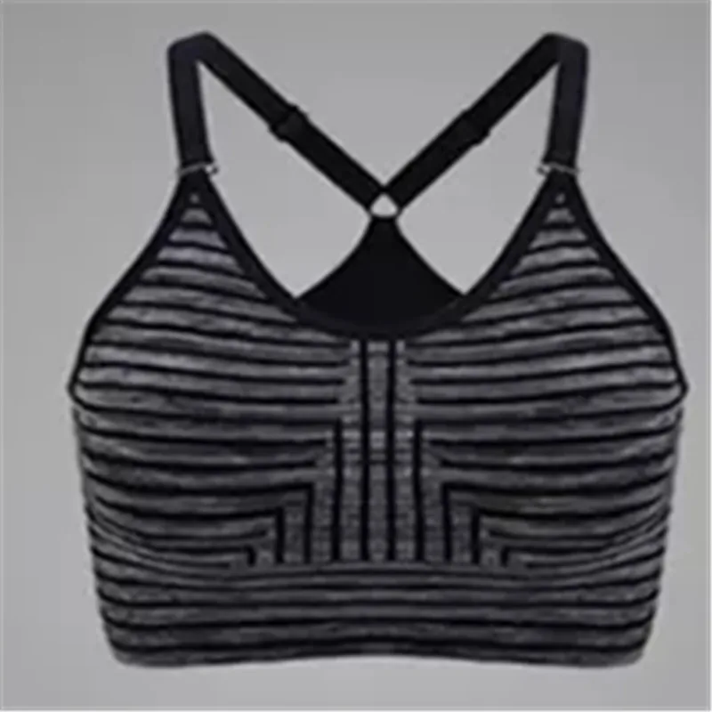 100pcs/Women Stripe Breathable Wholesale sports Bra Gym Wear Strapless Sports Bra Running Seamless Cross Back Sport Bra