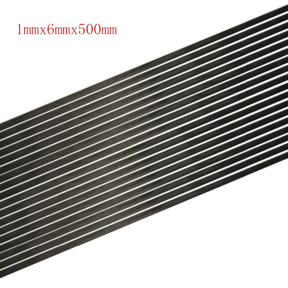 5pcs/lot 1mmx6mmx500mm New Carbon Fiber Strip Flat Bar | Игрушки и хобби