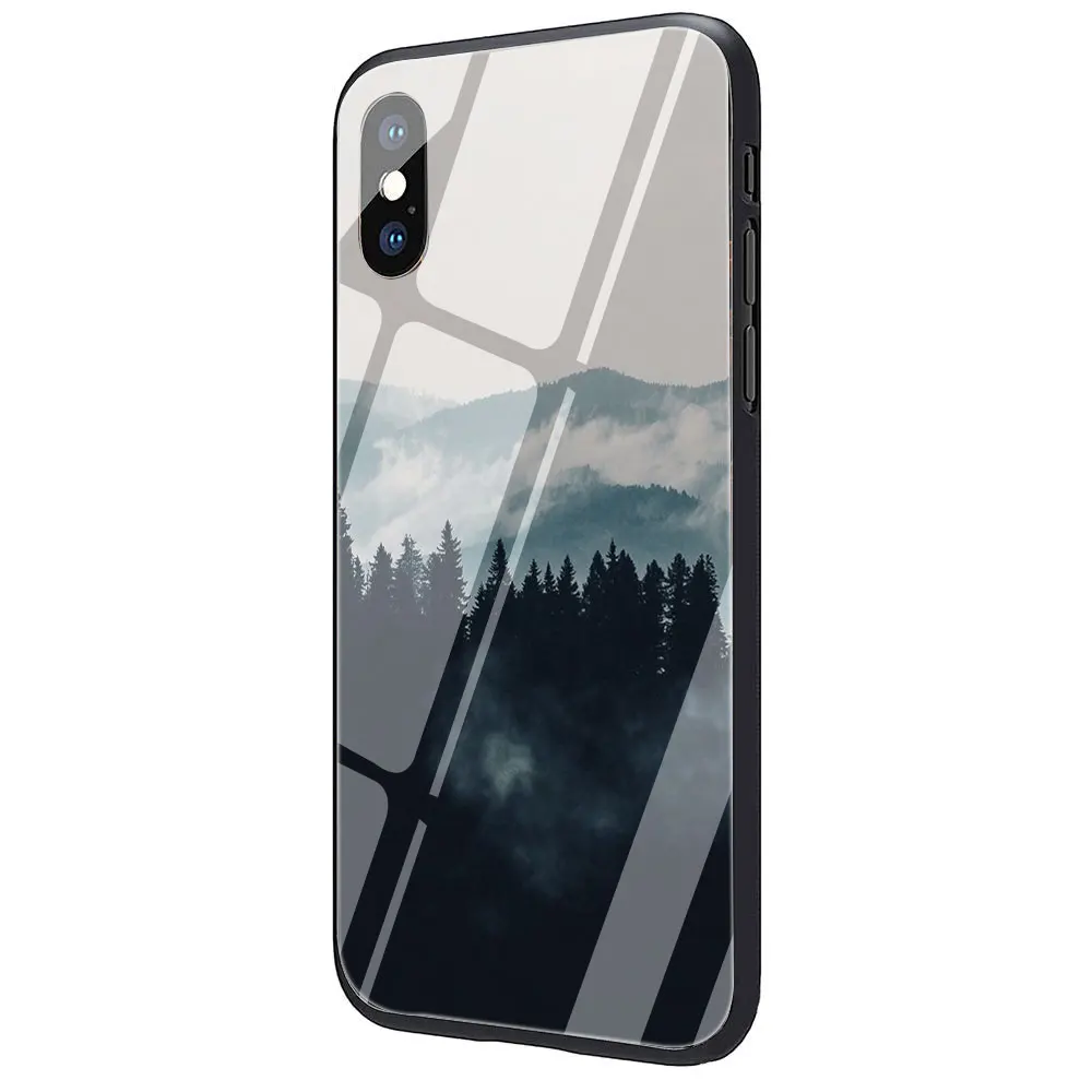 G10 Чехол для телефона с изображением леса облака из закаленного стекла для iPhone 11 Pro 6 6S Plus 7 8 Plus X XS XR XS Max - Цвет: G10