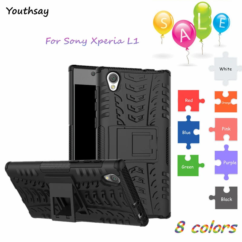 Youthsay чехол для Sony Xperia L1 силиконовый армированный Coque G3312 G3311 5 дюймов silicone case | Бамперы -32827625542