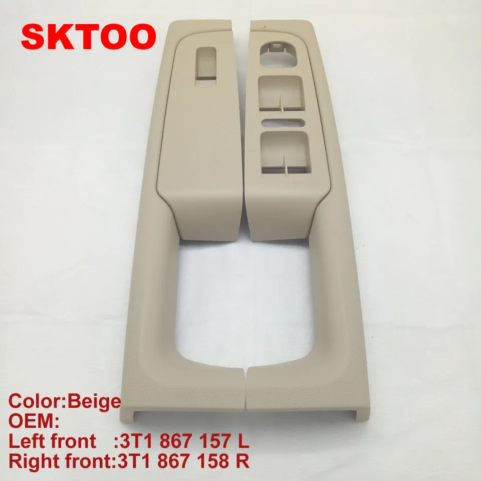 

2023 2 Pieces for Skoda Superb 2008-2013 Door Handle Beige Window Switch Control Panel Trim Left and Right 3TD 867 157 A/158 A