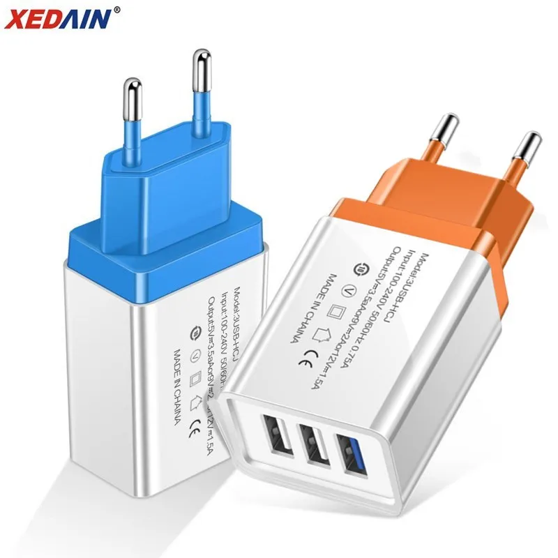 USB зарядное устройство с 3 портами 5 в/2 а, USB адаптер питания для путешествий, EU/US зарядное устройство, быстрая зарядка для iPhone, huawei, Xiaomi, USB зарядное устройство для телефона s