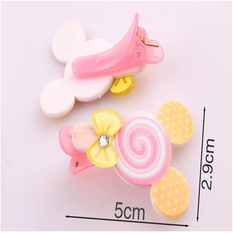 Fashion Kawaii Children Bow Rabbit Hairpin Candy Color Hairgrip Girl Hair Clips Headband Barrette Resin Hairpins 6Pcs Gift|girls hair clips|fashion