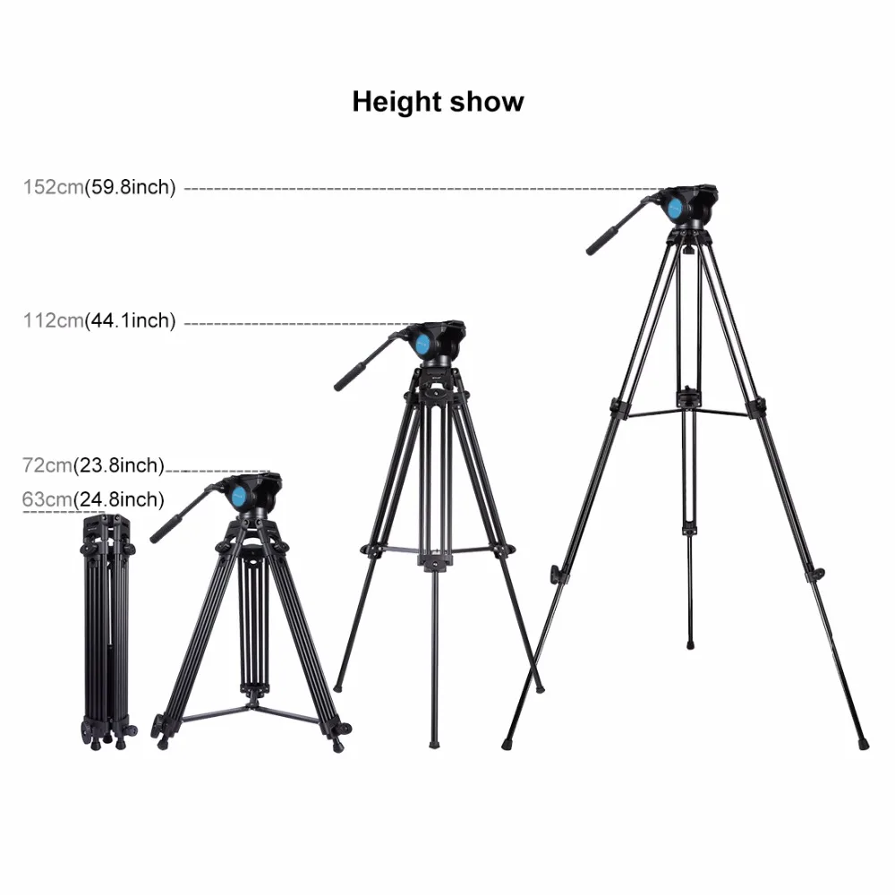Puluz Heavy Duty видеокамера Алюминий сплав штатив с жидкости Перетащите штатива для Canon Sony цифровых зеркальных фотокамер Nikon SLR Камера