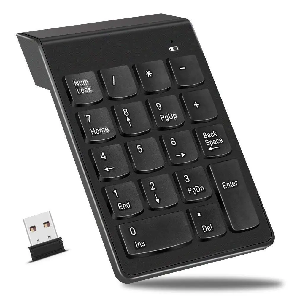 Беспроводная цифровая мини клавиатура 2 4 ггц 18 клавишная бесшумная с USB