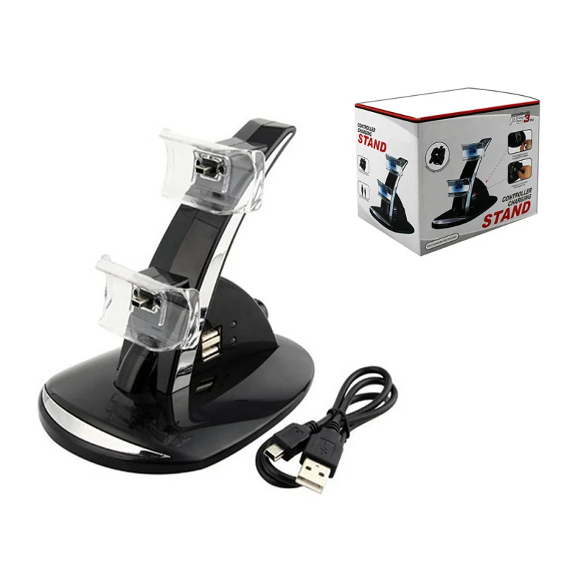 Светодиодная Двойная зарядка USB док станция зарядное устройство для PlayStation 3
