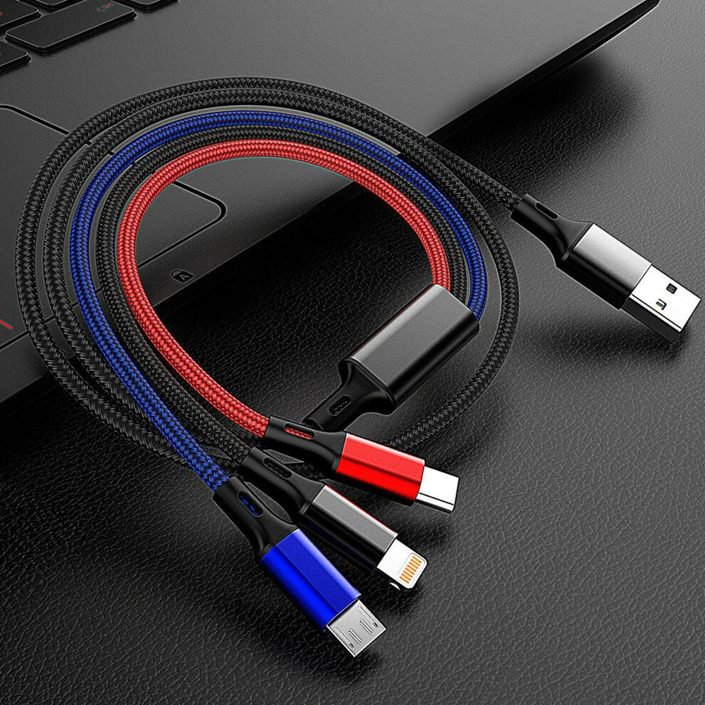 Упаковка 3 в 1 Micro USB/Тип C/IOS быстрая Зарядное устройство синхронизации данных зарядный кабель для Iphone/HUAWEI/Xiaomi/samsung