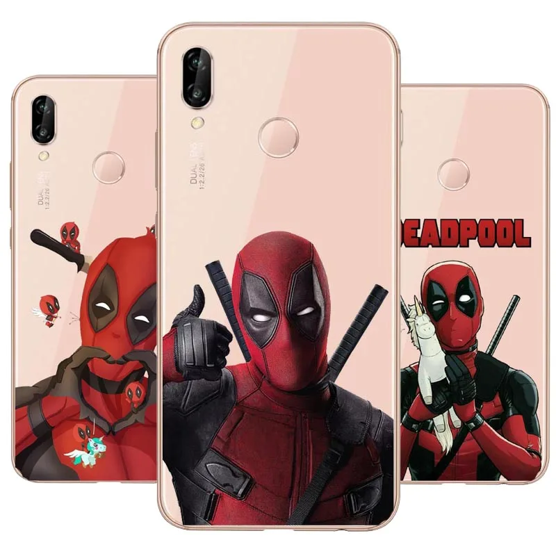 Фото Суперклассный Мягкий силиконовый чехол Marvel Deadpool Super Hero для телефона Huawei P8L P20L P20LITE