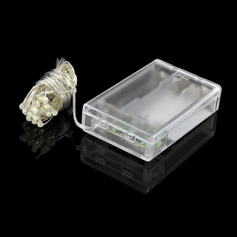 Питание от батарейки AA теплый белый медный провод фотоэлемент для сказочной