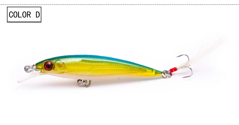 1 шт. Minnow Рыбная приманка вобблер с пером iscas artificiais pesca 9 см 8 г jig swimbait приманка, рыболовные снасти