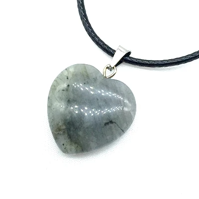 labradorite 25 цветов камень шарик сердце очарование модное ожерелье подарок черный шнур провод Веревка Цепь Лава опал оникс Jaspers аметисты нефрит и т. Д - Окраска металла: labradorite