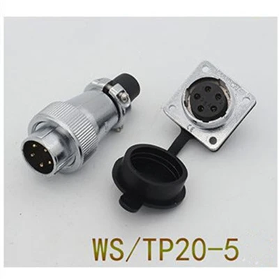 WS20-5F 1 комплект WS20 авиационным соединителем 2/3/4/5/6/7/9/12 штепселный Разъем гнездо мужской и женский авиации круговой Мощность Кабельный разъем - Цвет: WS20-5F