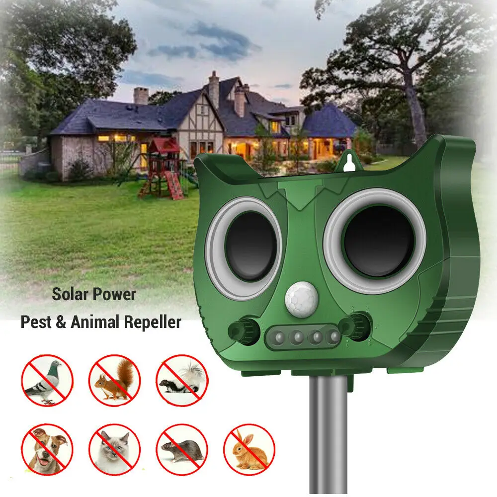Уличный Отпугиватель вредителей на солнечной батарее светодиодный PIR движения