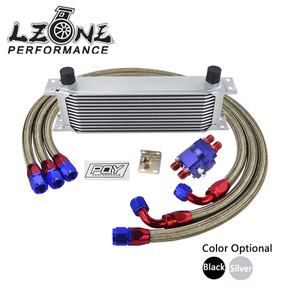

LZONE - UNIVERSAL 13 ROW AN10 ENGINE TRANSMISS OIL COOLER KIT + FILTER RELOCATION WITH PQY STICKER AND BOX JR7013+KIT3
