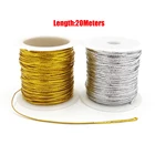 Шпули металлические золотые пекари, 20 метров, ширина 1 мм для рукоделия, художественных поделок или подарочной упаковки