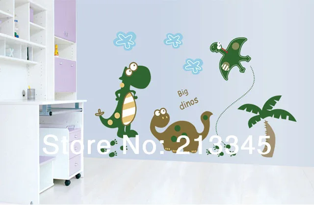 [Fundecor] Новые большие наклейки на стены с динозаврами для детской комнаты, декоративные наклейки на стену 6326