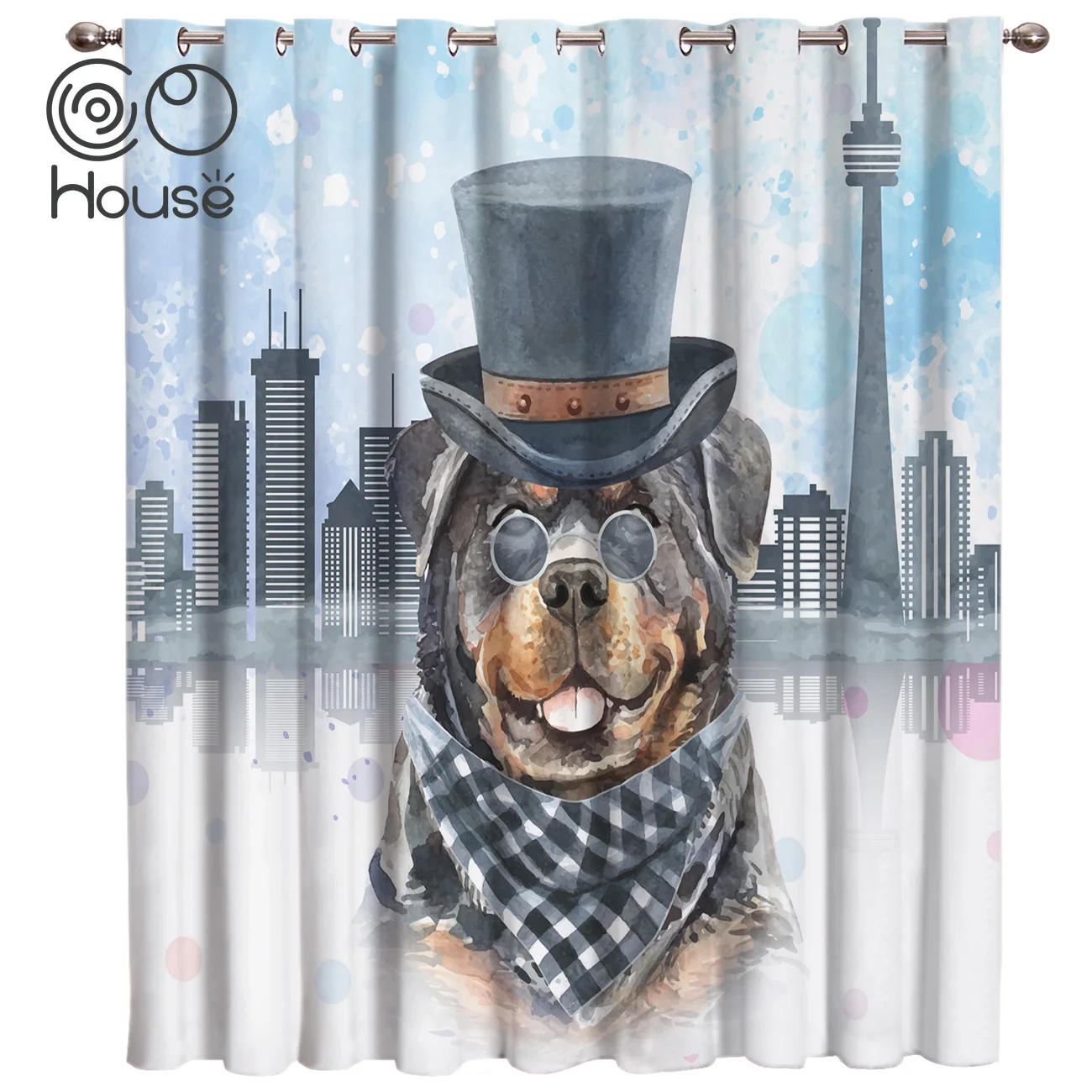 Кокосовый домик Ванкувер здание собаки ротвейлера оконные шторы темный декор