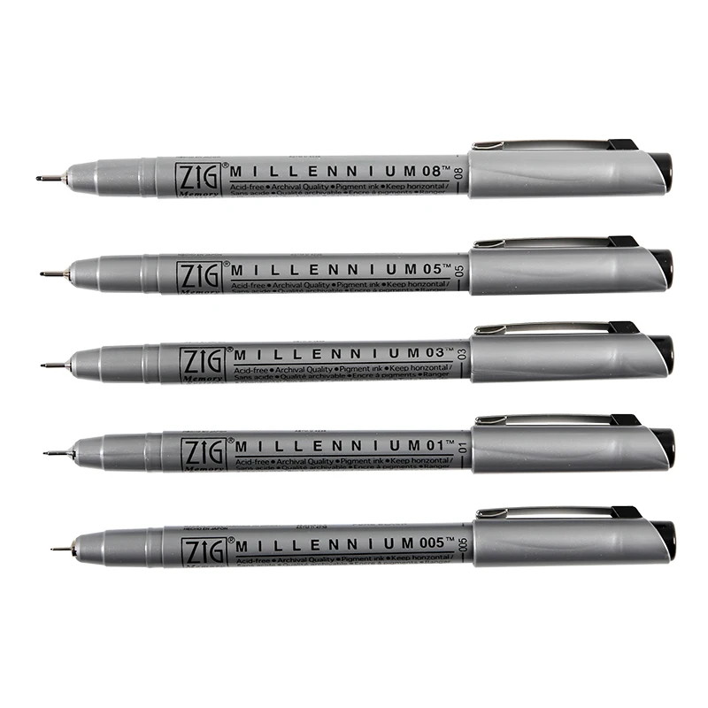 Япония Kuretake серебро тонкая ручка комиксов черный MS Водонепроницаемый кавайные