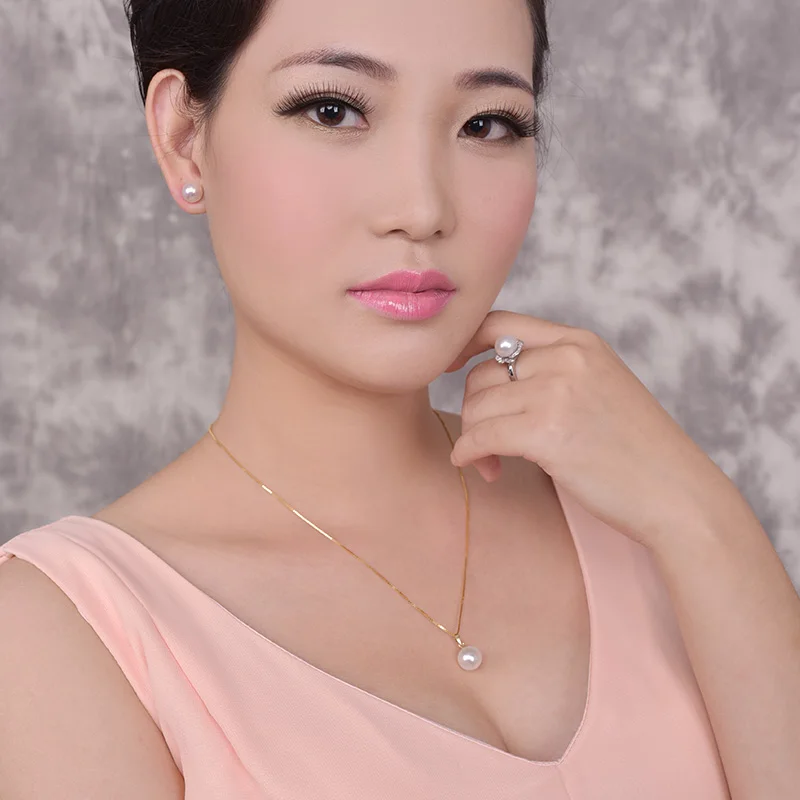 

[YS] Hot Sale Classic 18k Gold White Freshwater Pearl Pendant With 9-13mm Pearl